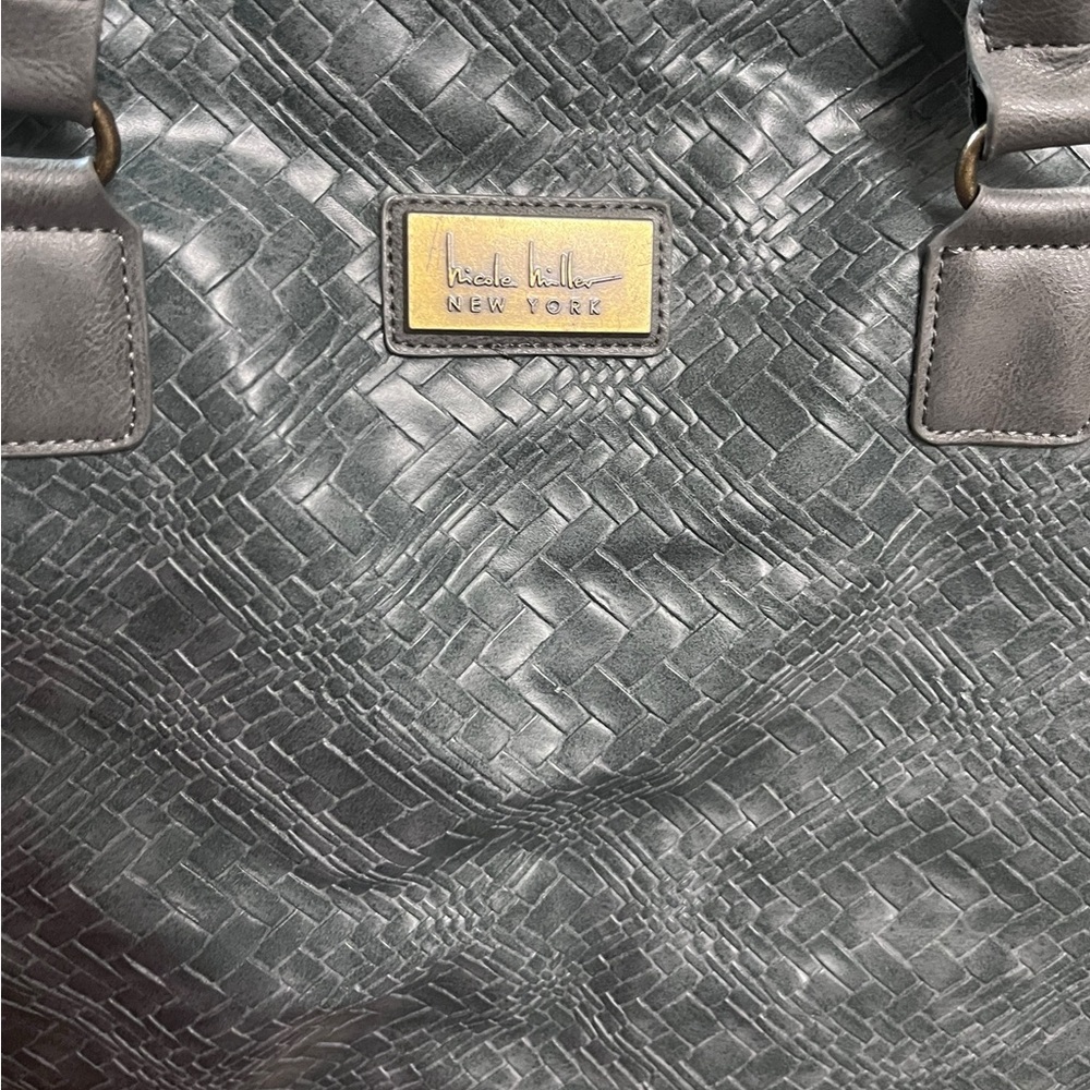 Nicole by Nicole Miller Black Woven Travel Weekender Bag - Picture 2 of 16
